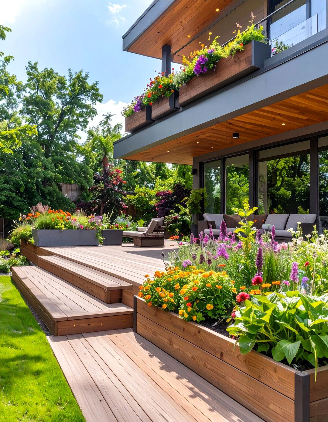 30 Best Backyard 2 Level Deck Designs for More Space - We Love Home Blog