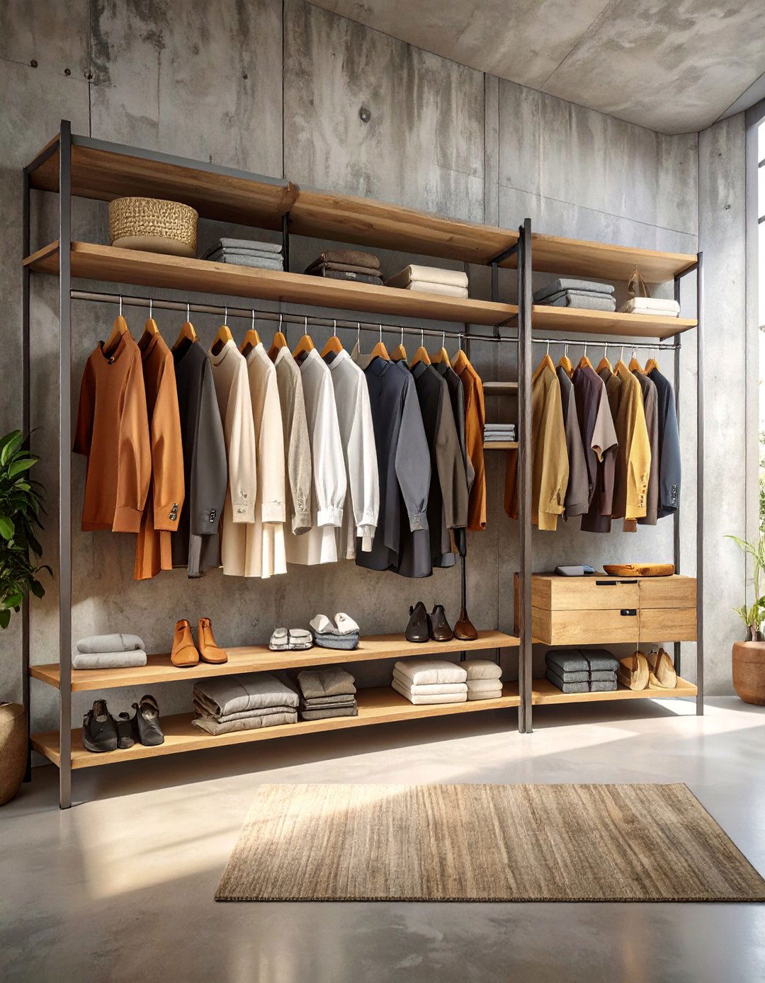 The Garment Rack and Open Shelving Loft System - 30 closet system ideas