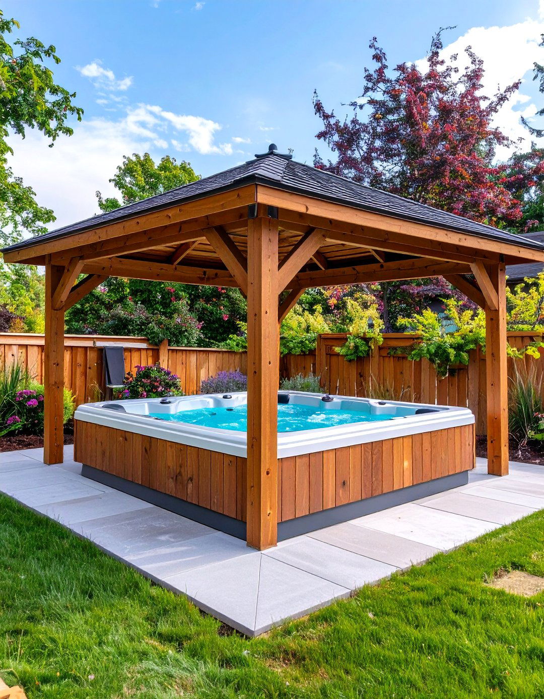 The Gazebo Hot Tub Enclosure - 30 backyard hot tub privacy ideas