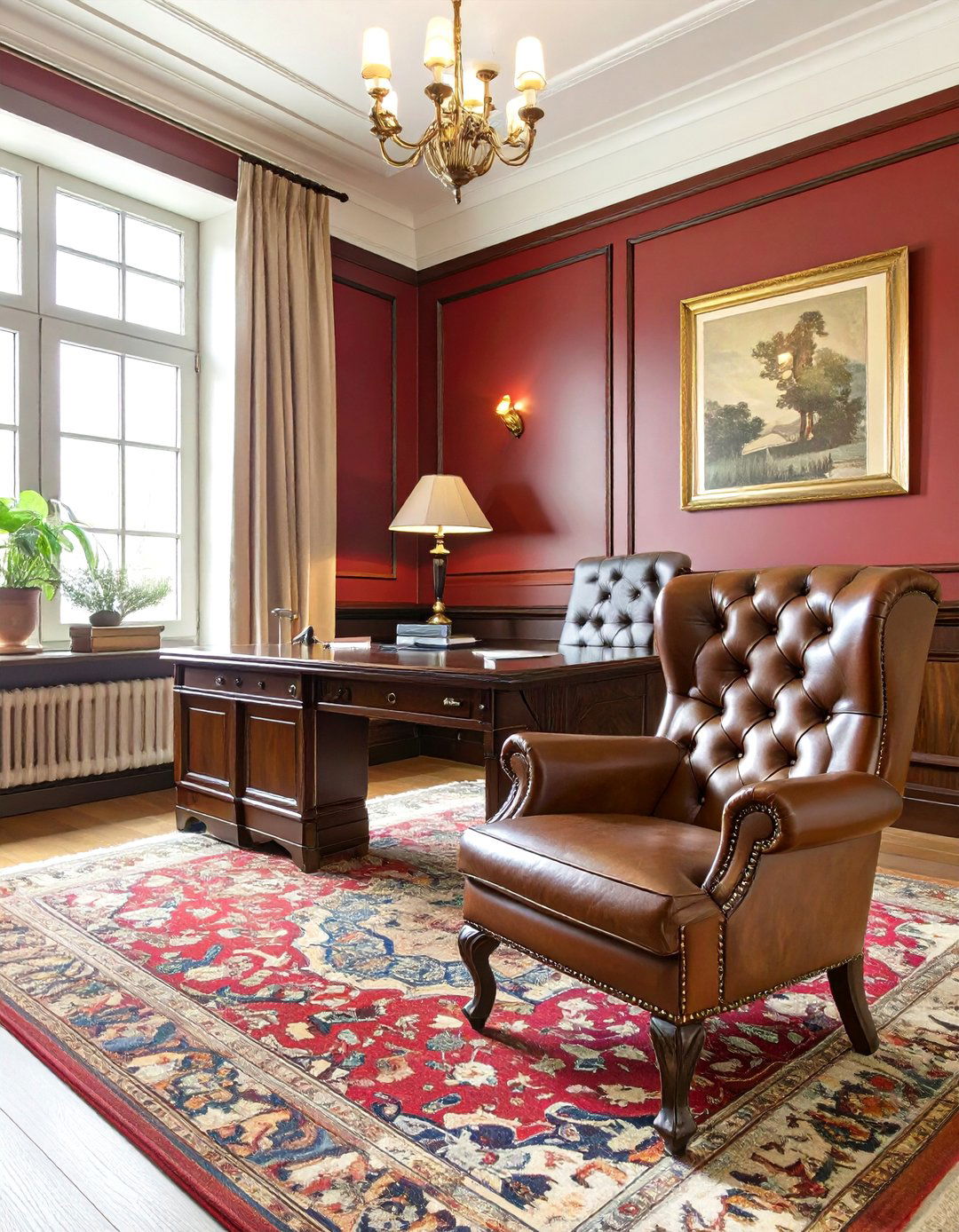 The Gentlemans Club Office - 30 dark office ideas