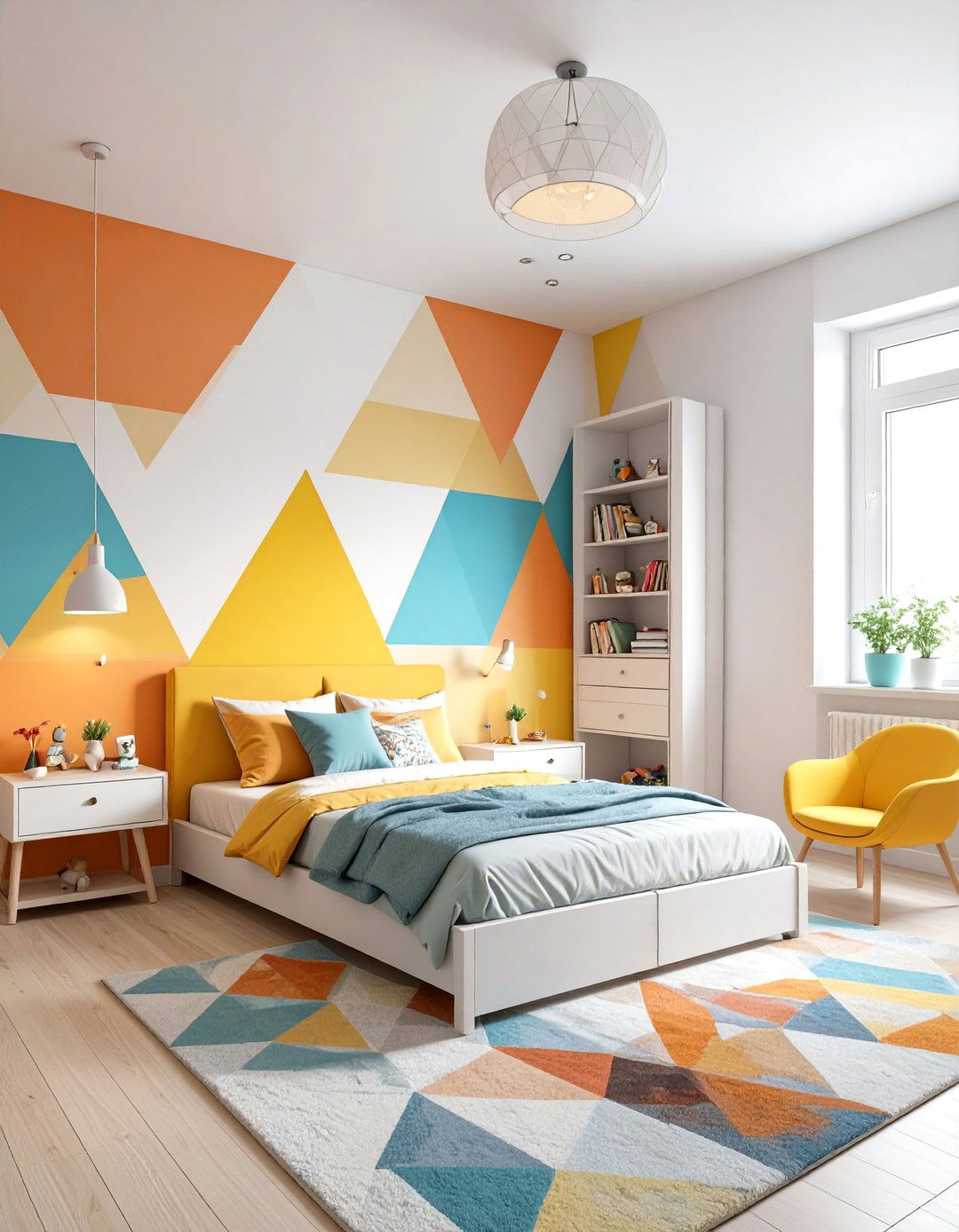 The Geometric Graphic Pop Room - 30 kids room decor ideas