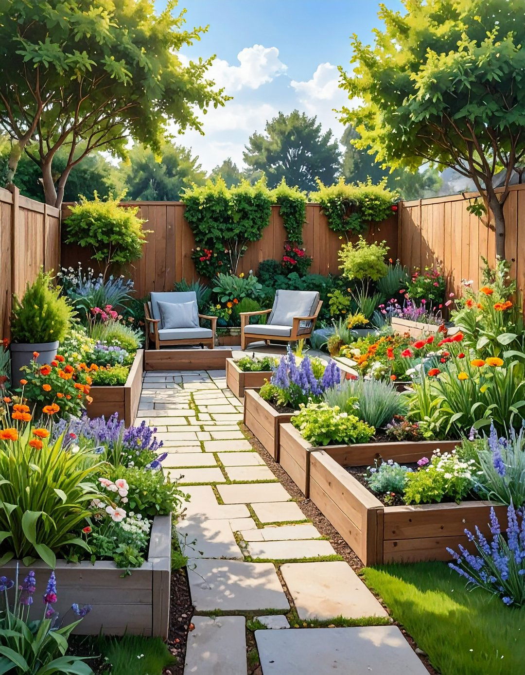 The Geometric Layout Garden - 30 modern small backyard ideas