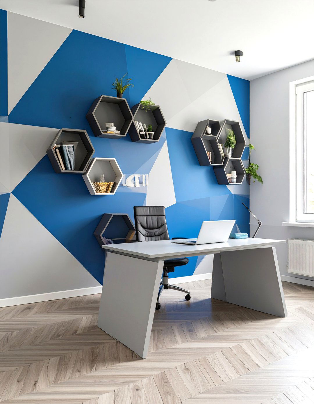 The Geometric Modern Office Room - 30 office room decor ideas
