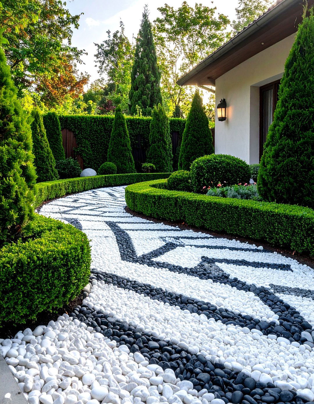 The Geometric Pattern Rock Garden - 30 front yard landscaping ideas modern rock garden ideas