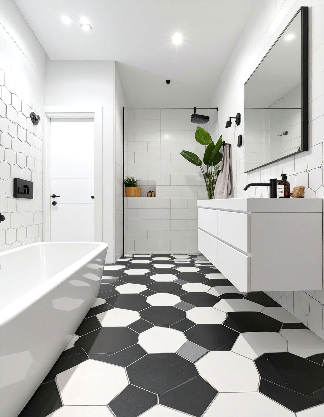 The Geometric Tile Bathroom - 30 bathroom ideas photo gallery