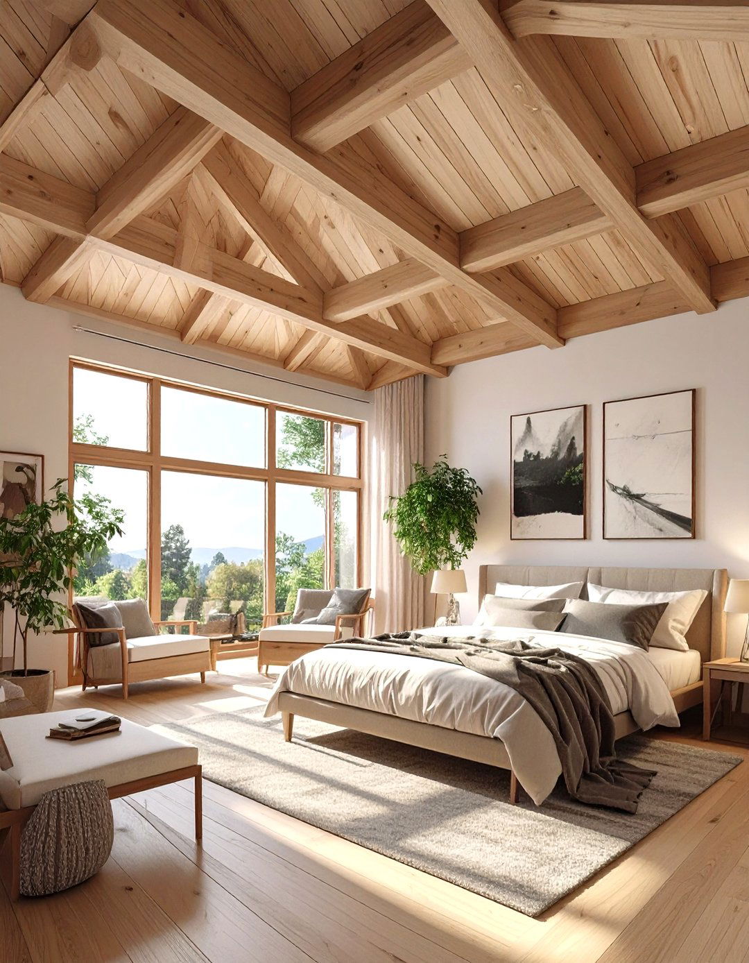 The Geometric Wood Trim Bedroom Ceiling - 30 master bedroom tray ceiling ideas