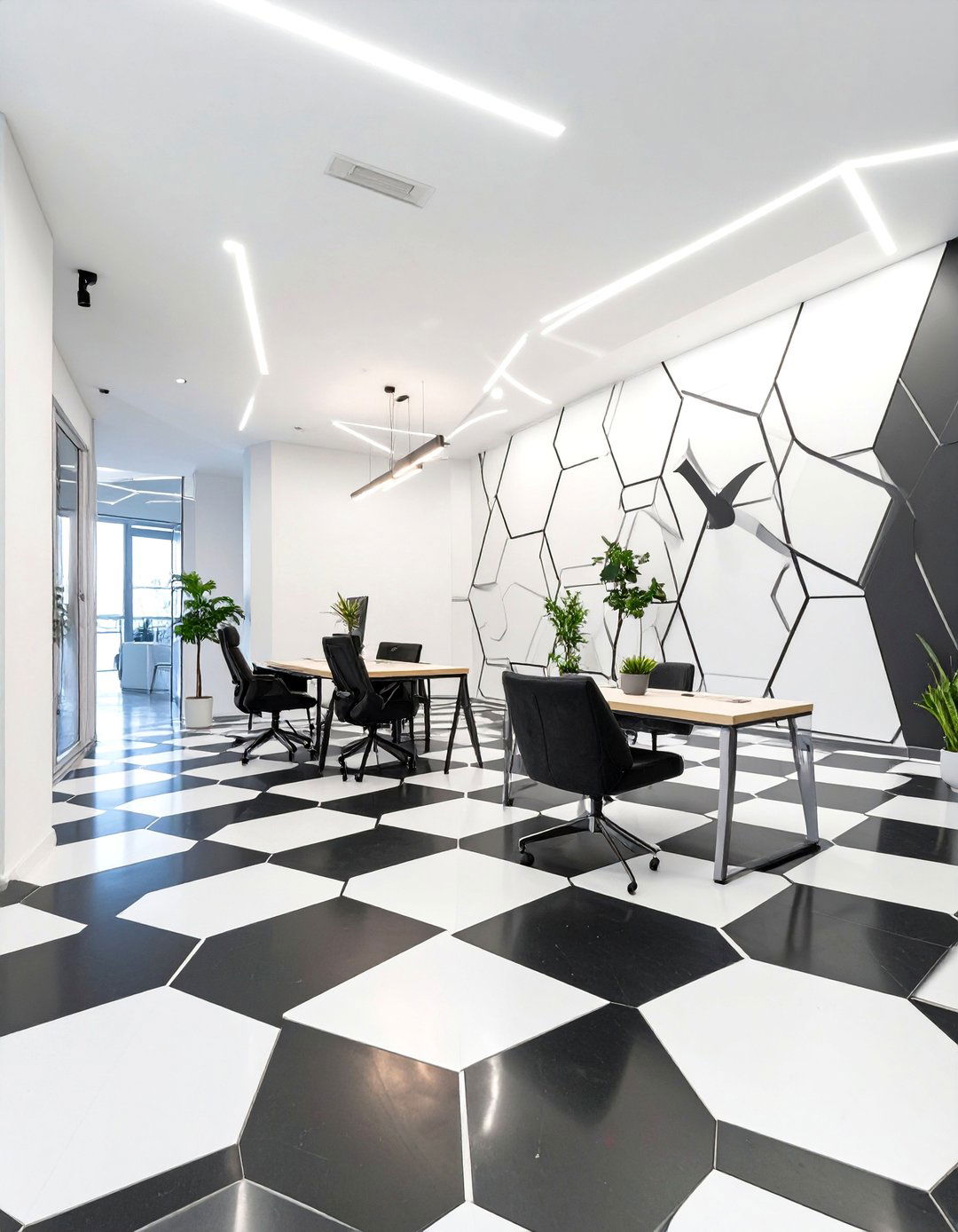 The Geometric and Pattern Heavy Design - 30 corporate interior design ideas