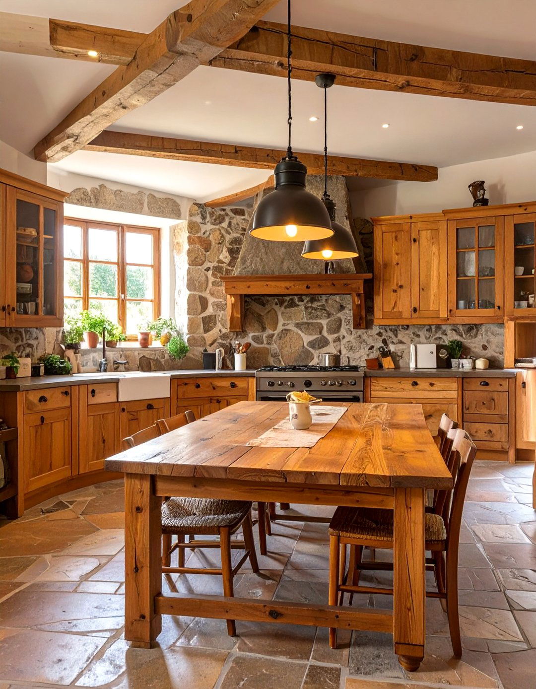 The German Colonial Stone House Kitchen - 30 colonial interior design ideas
