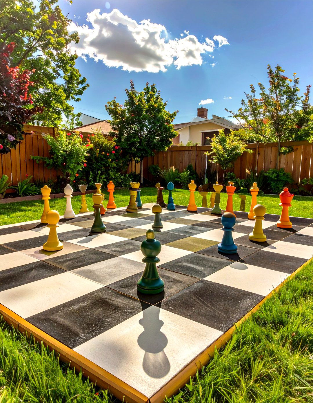 The Giant Outdoor Game Board - 30 kids backyard ideas