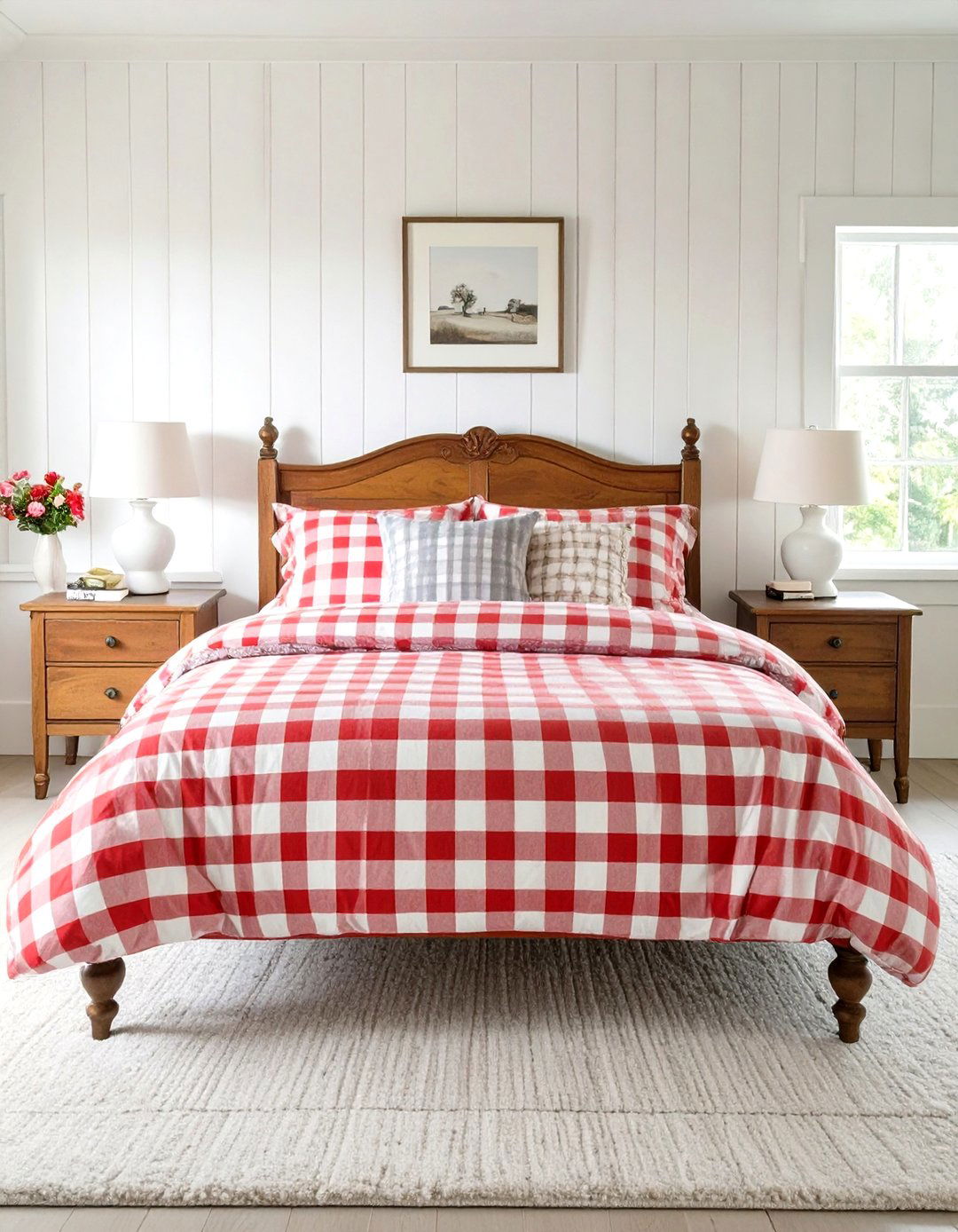 The Gingham Patterned Bedroom - 30 country bedroom ideas