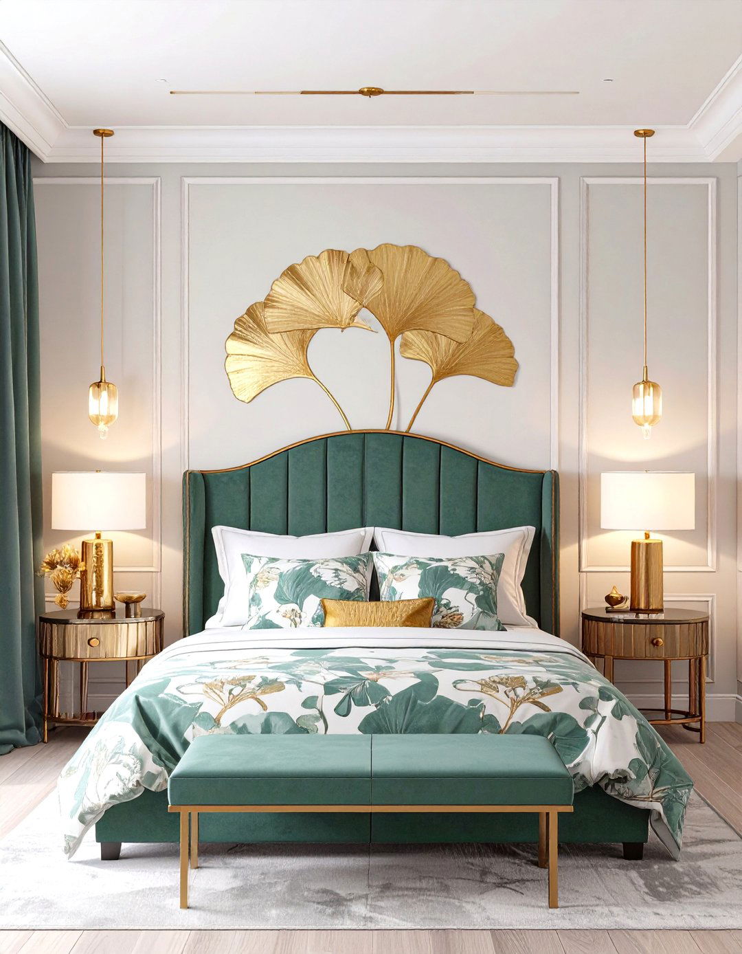 The Ginkgo Leaf Guest Bedroom - 30 art nouveau interior design ideas