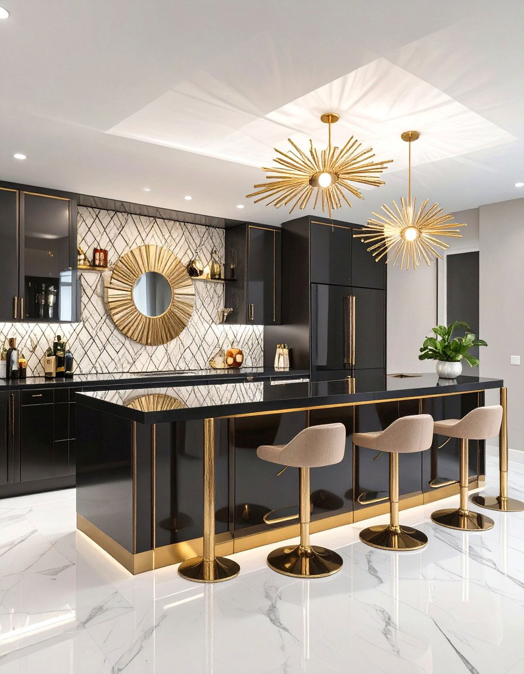 The Glam Art Deco Bar - 30 basement bar designs