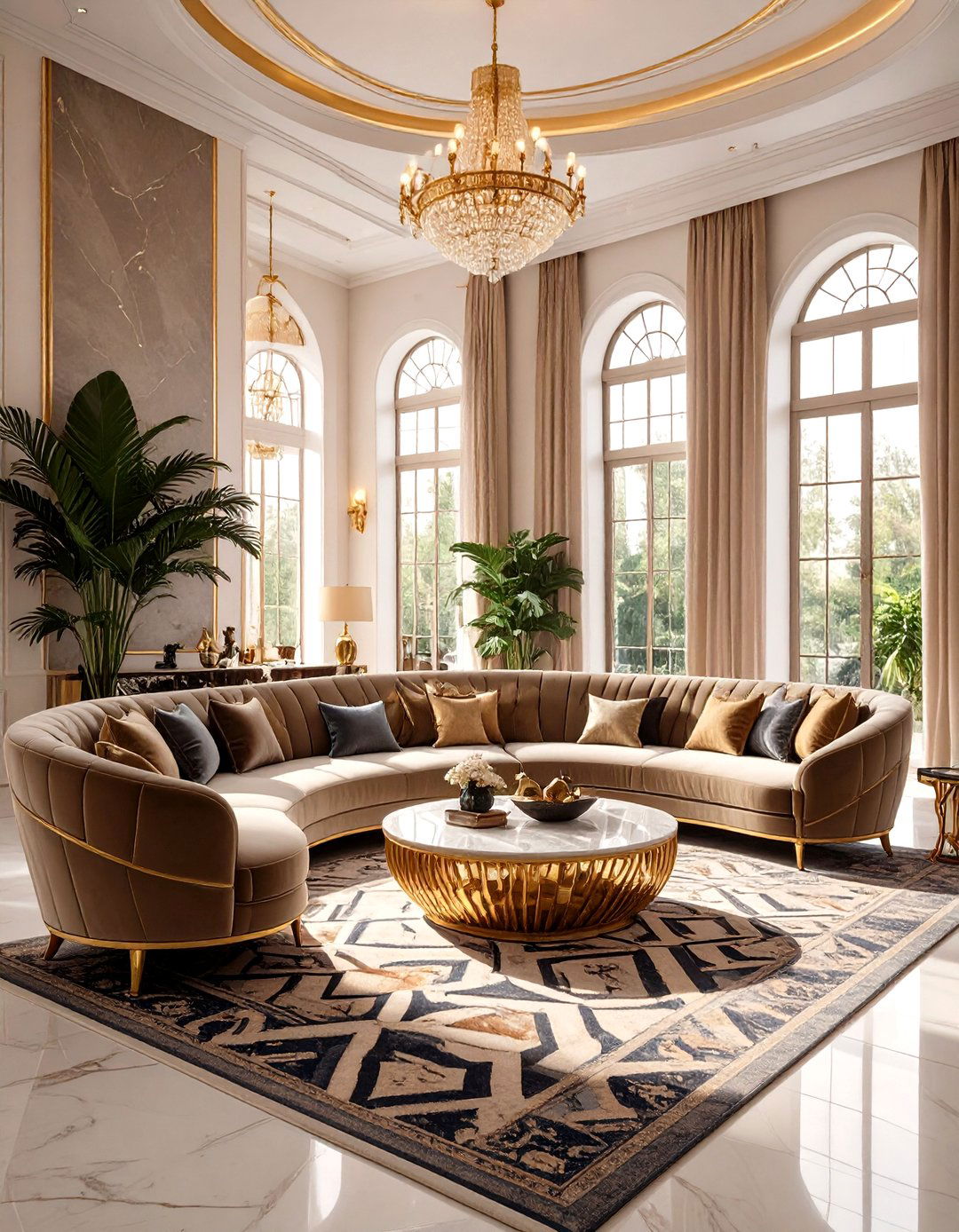 The Glam Art Deco Long Living Room - 30 long living room ideas