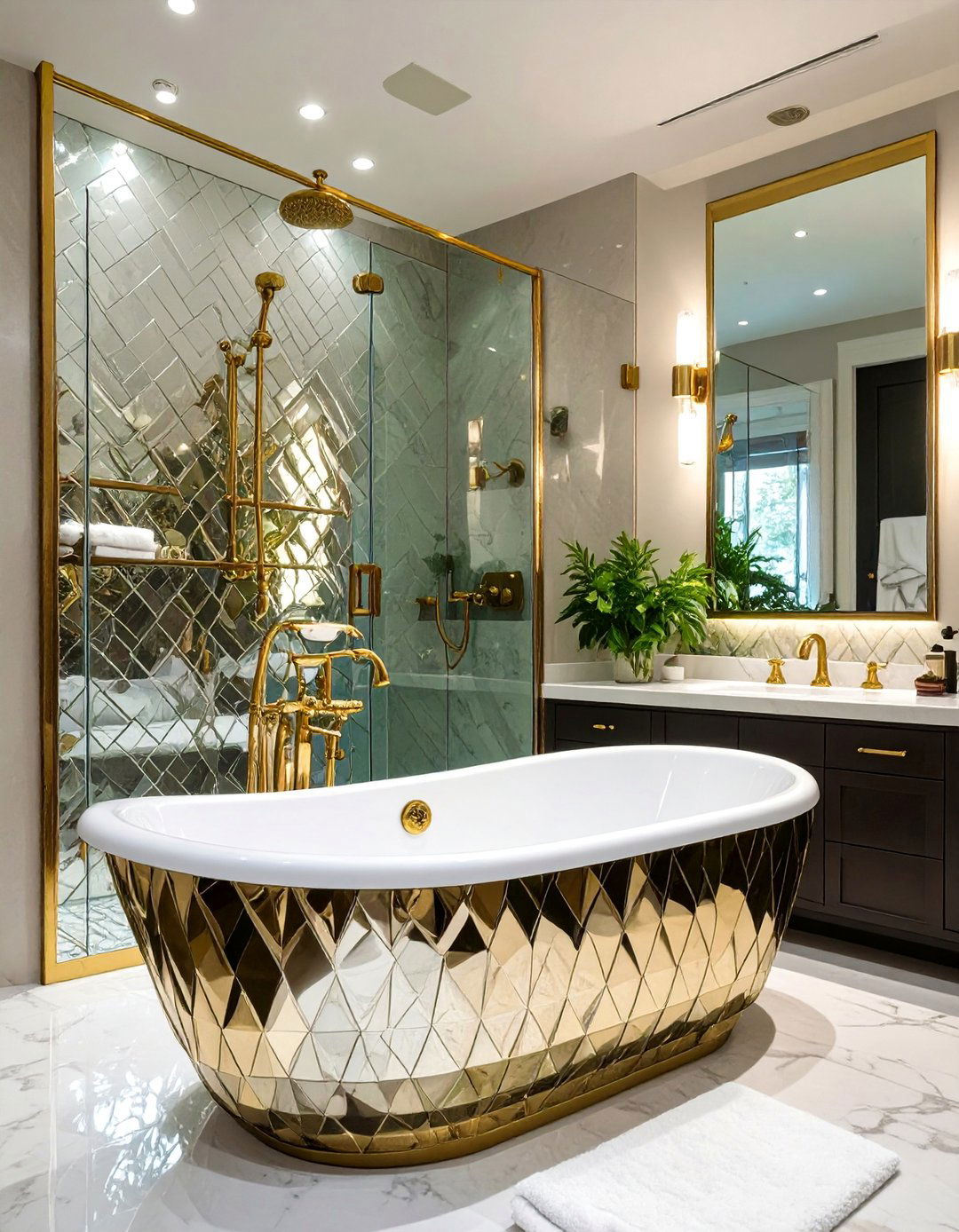 The Glam Hollywood Regency Bathtub Shower - 30 bathtub shower combo ideas