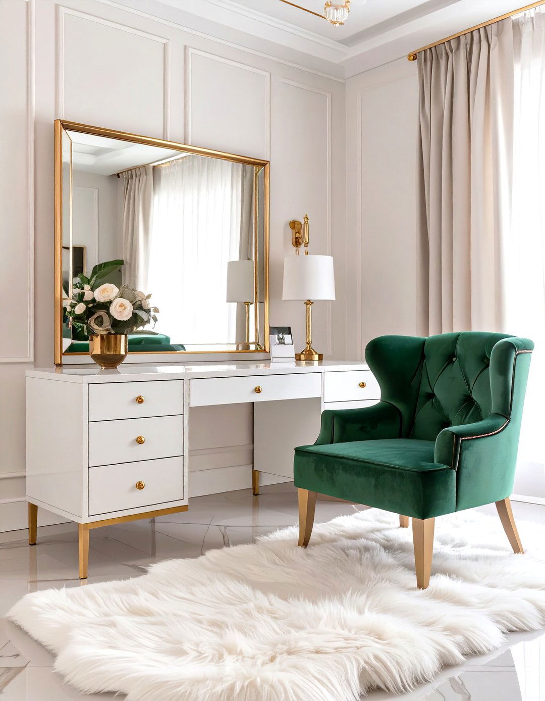 The Glam Hollywood Regency Home Office - 30 home office furniture ideas