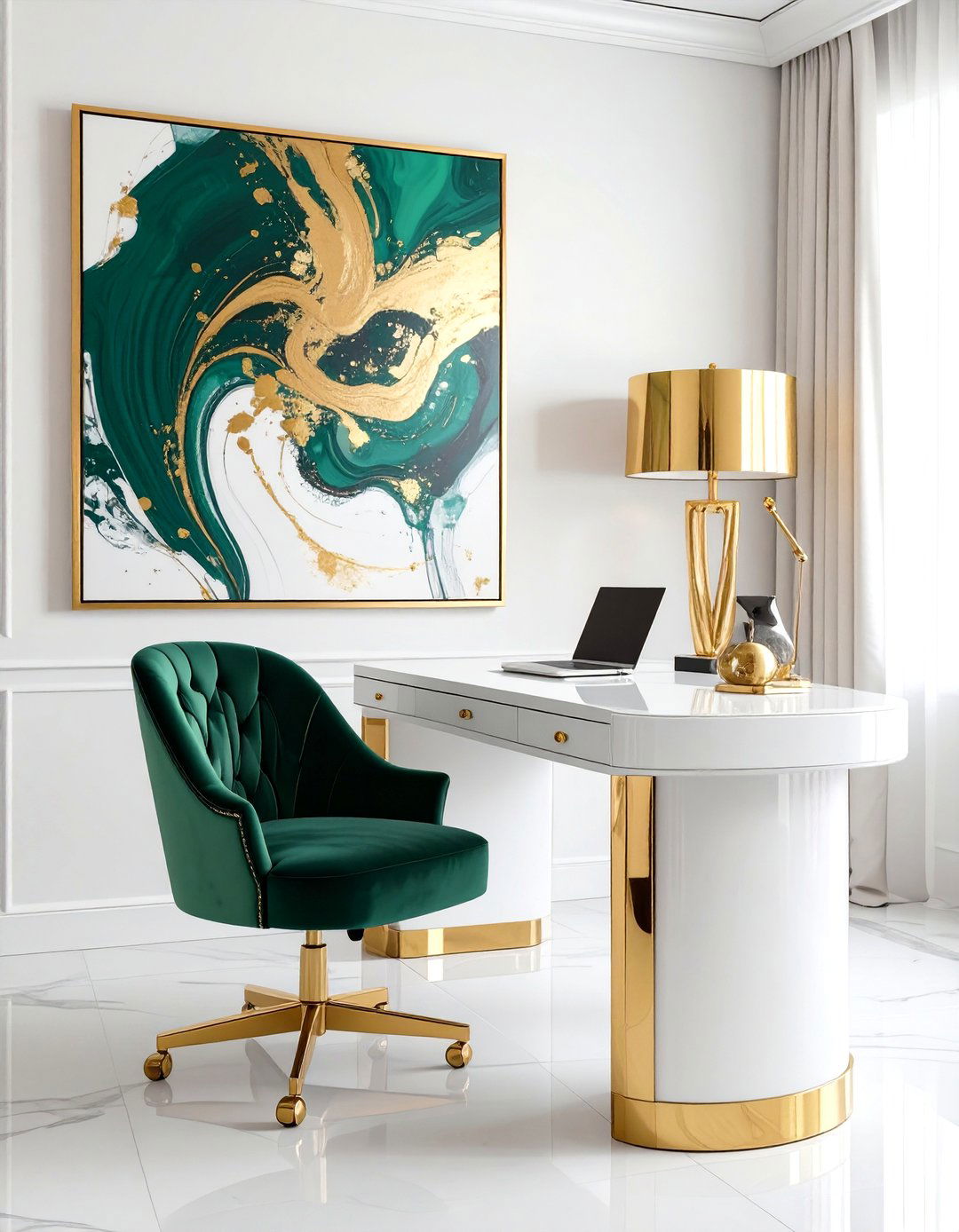 The Glam Hollywood Regency Office Room - 30 office room decor ideas