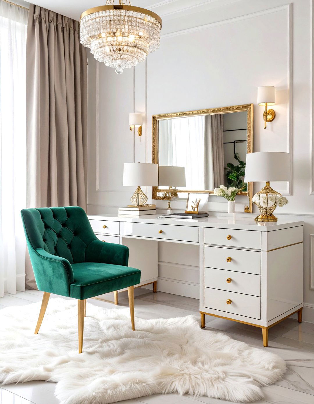 The Glam Hollywood Regency Office - 30 cozy office ideas