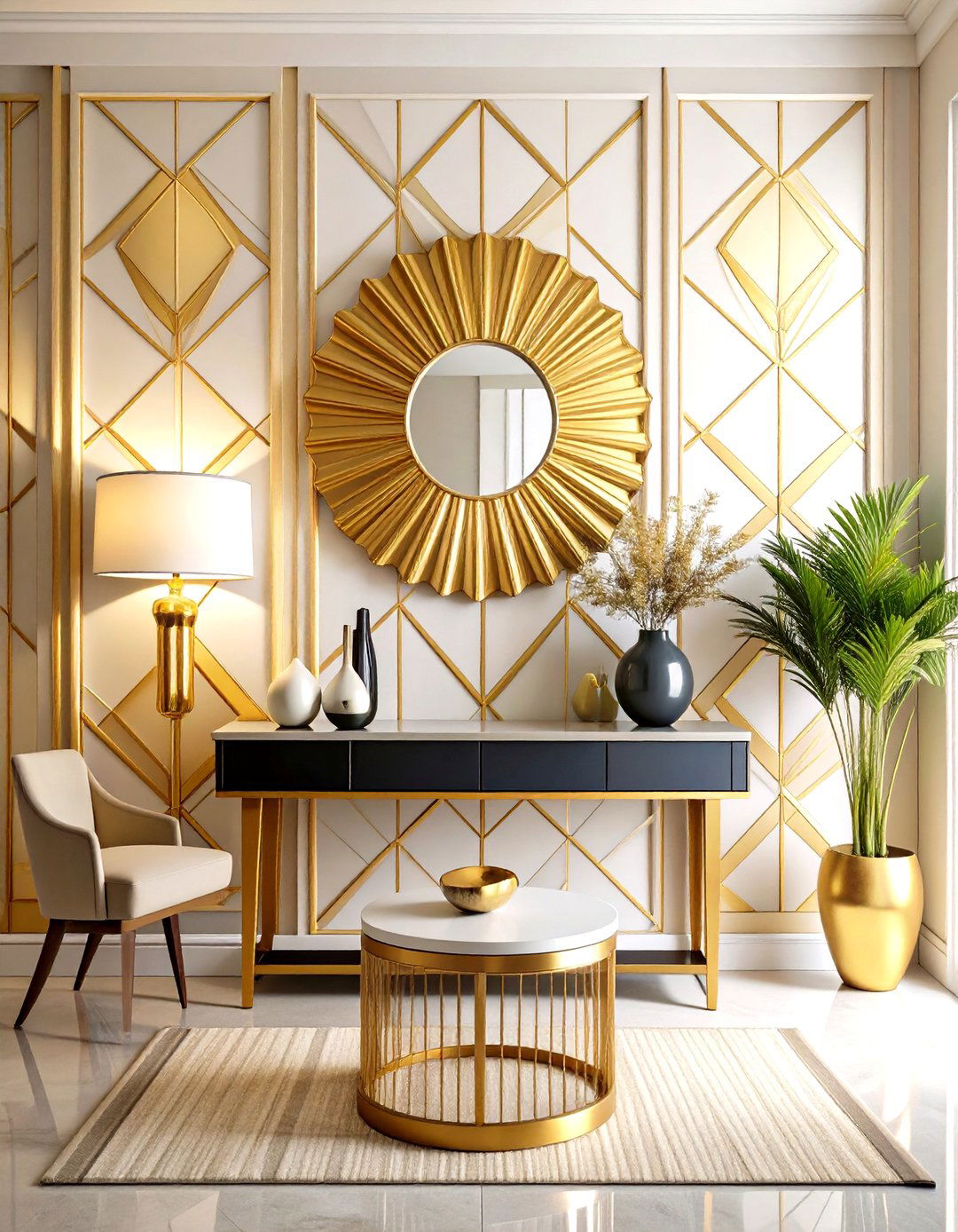 The Glamorous Art Deco Entryway - 30 entryway wall decor ideas