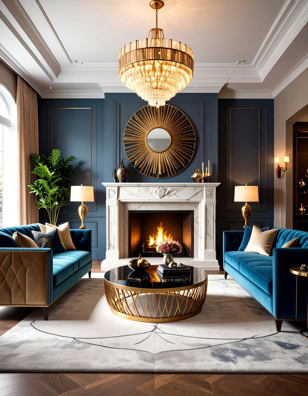 The Glamorous Art Deco Living Room Fireplace - 30 living room with fireplace decor ideas