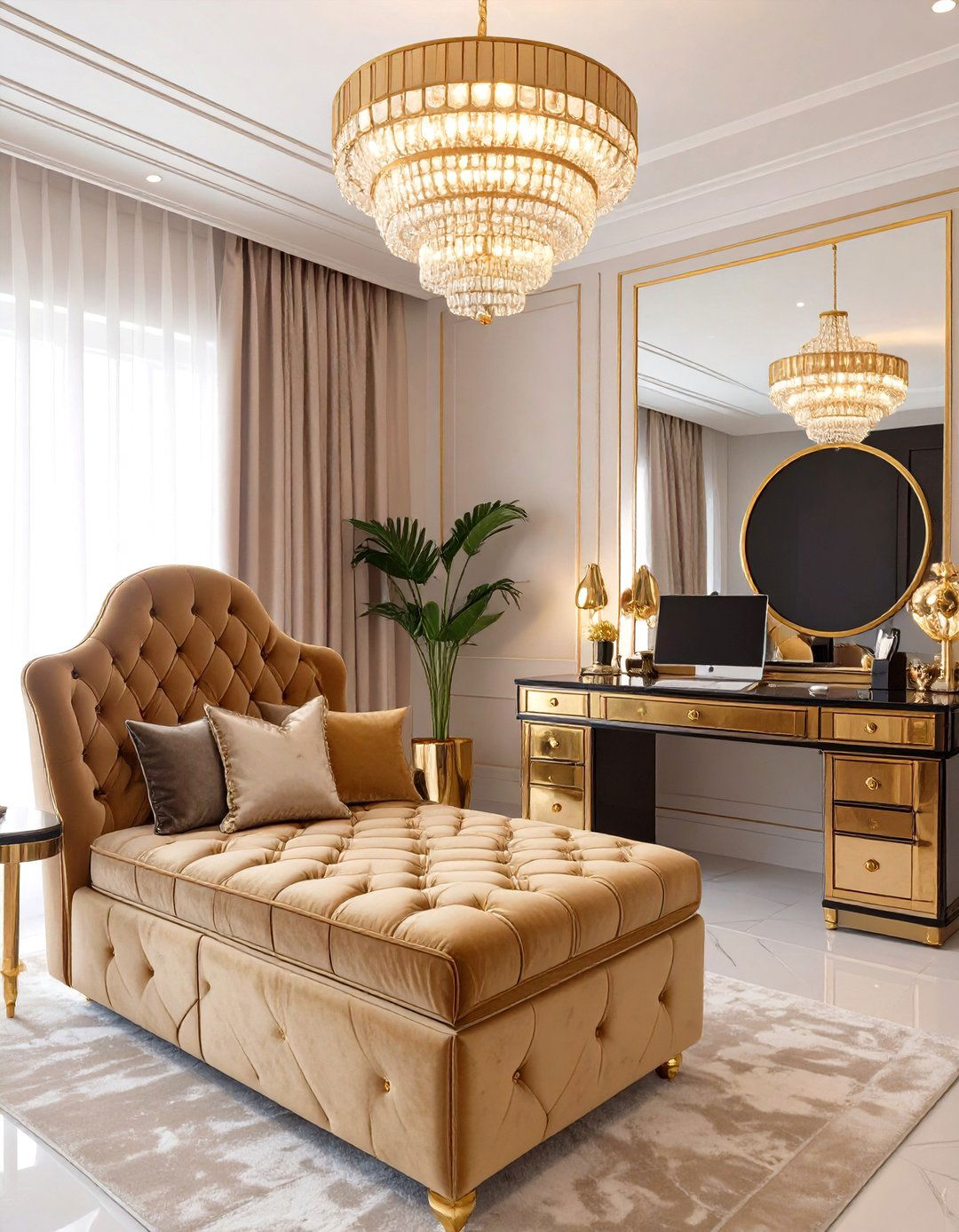 The Glamorous Art Deco Workspace - 30 home office guest room ideas