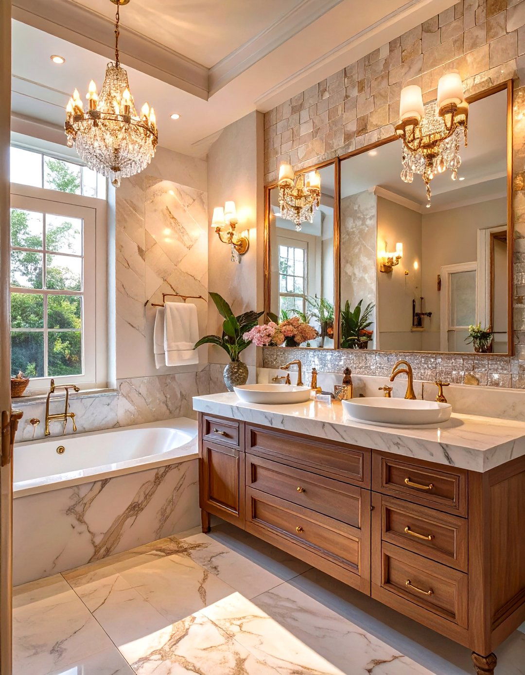 The Glamorous Bathroom with Mirrored Tiles - 30 bathroom tile inspiration