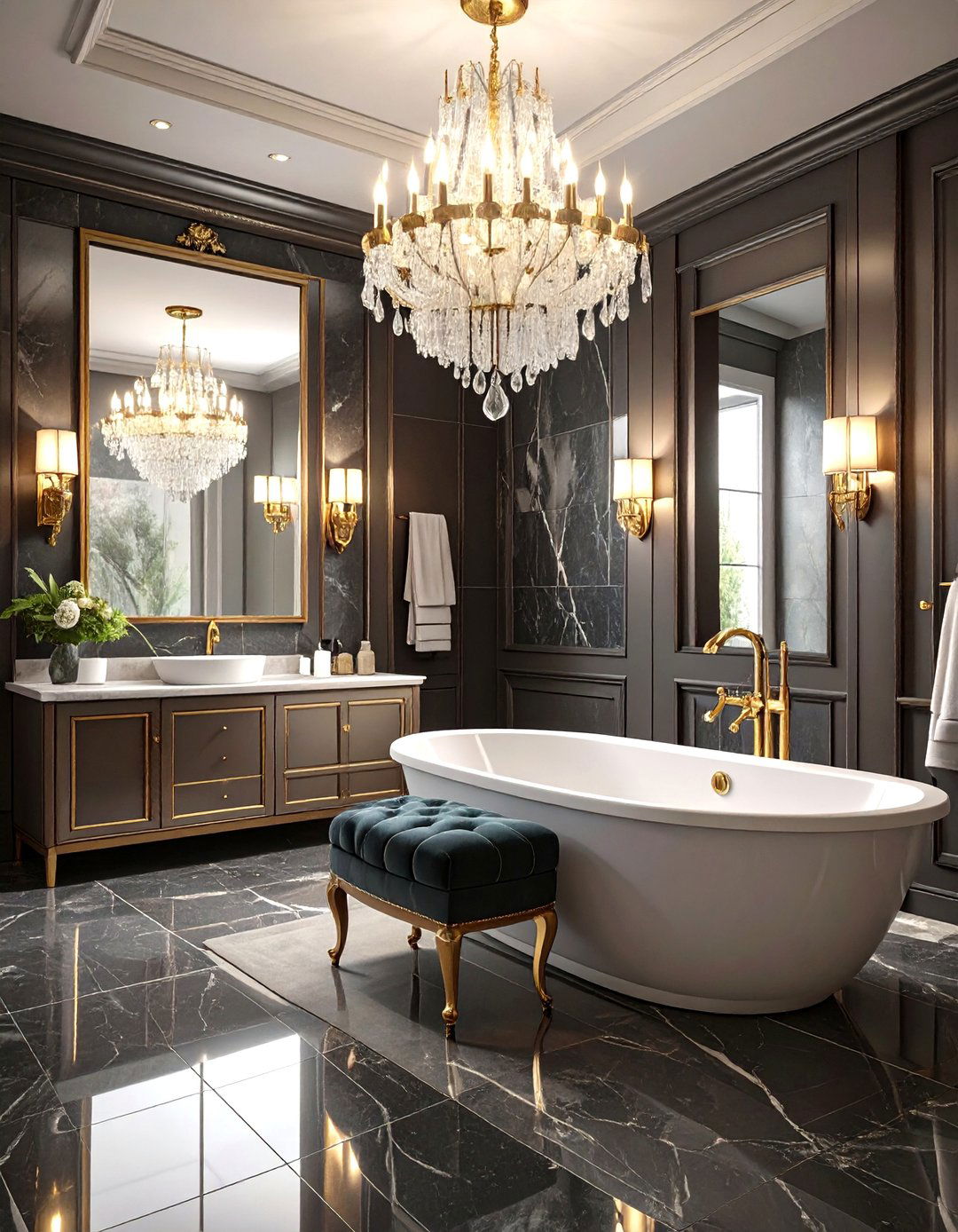 The Glamorous Bathroom - 30 dark bathroom ideas
