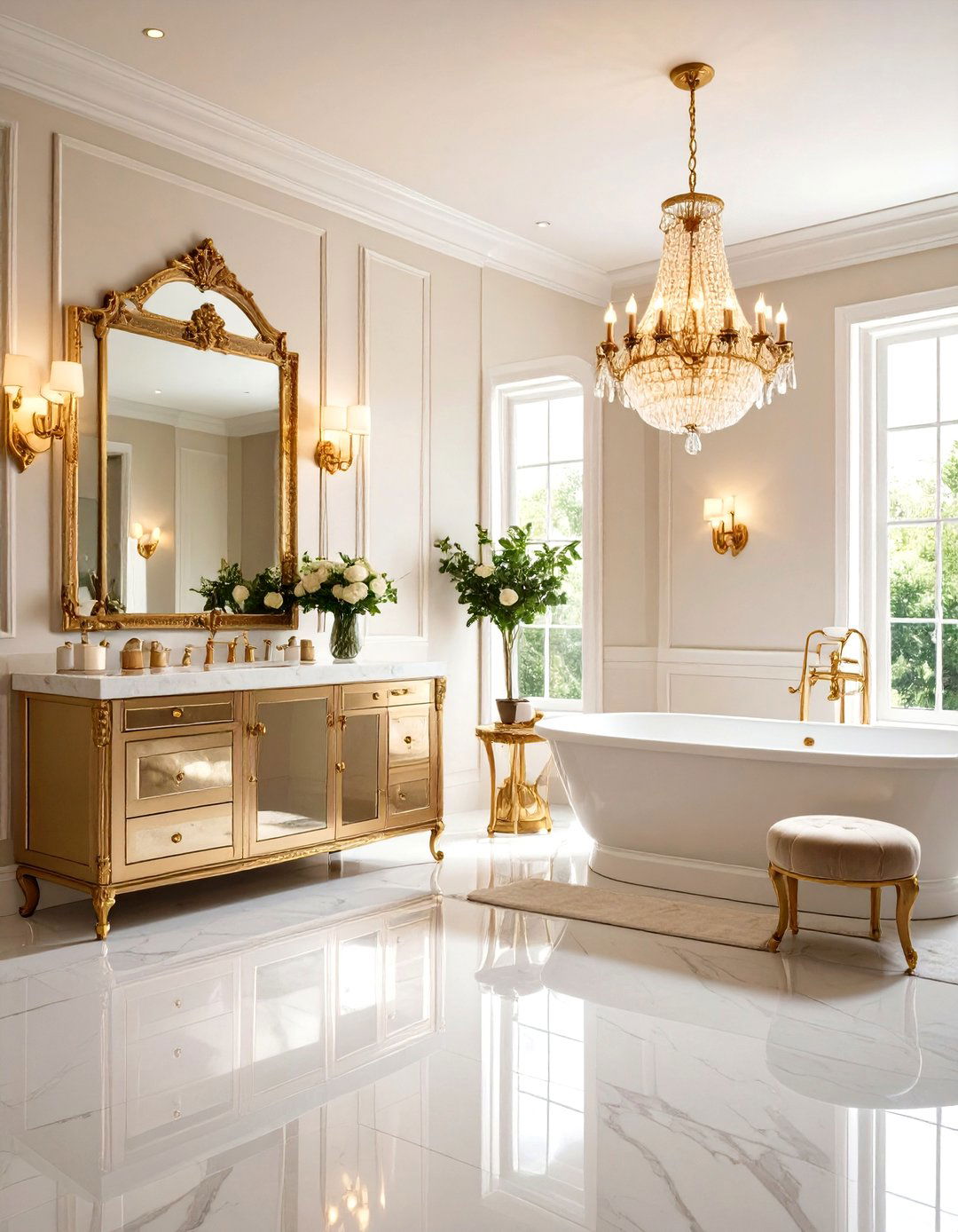 The Glamorous Hollywood Regency Bathroom - 30 large bathroom ideas