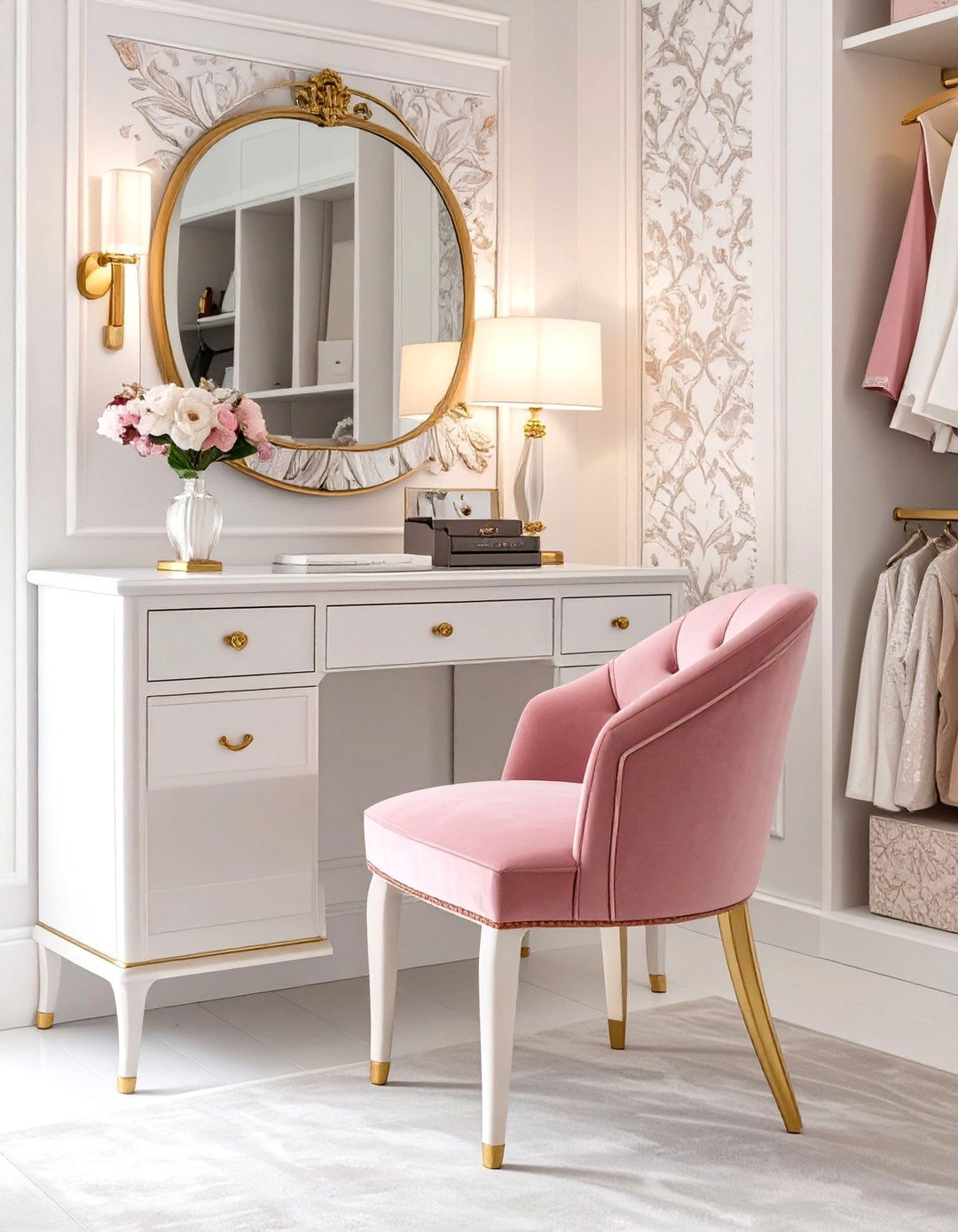 The Glamorous Hollywood Regency Desk - 30 closet desk ideas