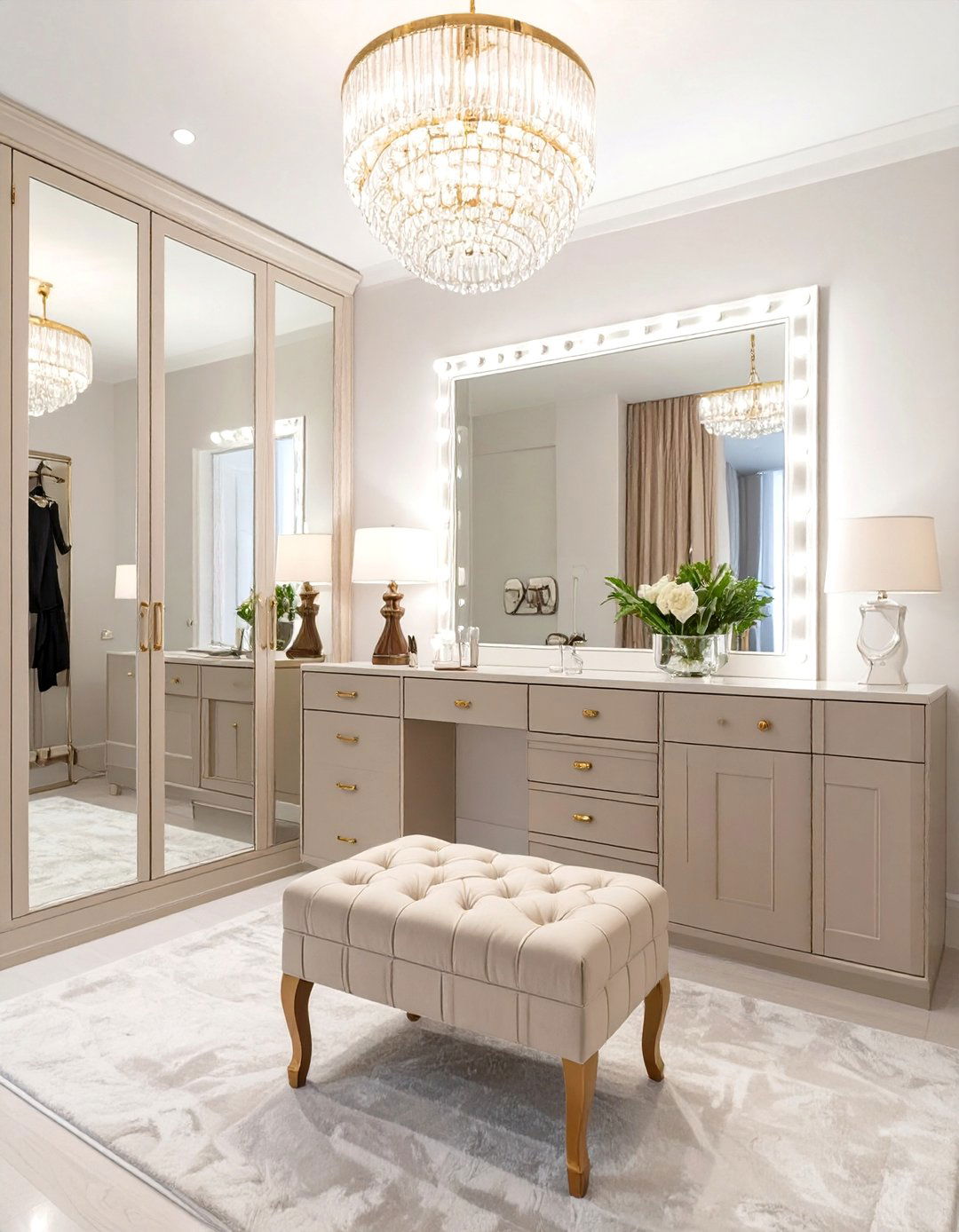 The Glamorous Hollywood Regency Dressing Room - 30 closet remodel ideas