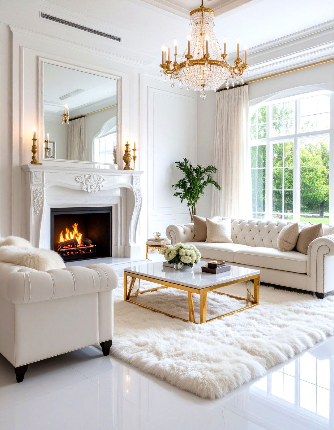 The Glamorous Hollywood Regency Fireplace - 30 living room with fireplace ideas
