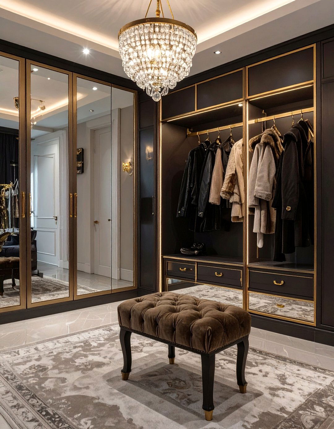 The Glamorous Hollywood Regency Style - 30 coat closet ideas