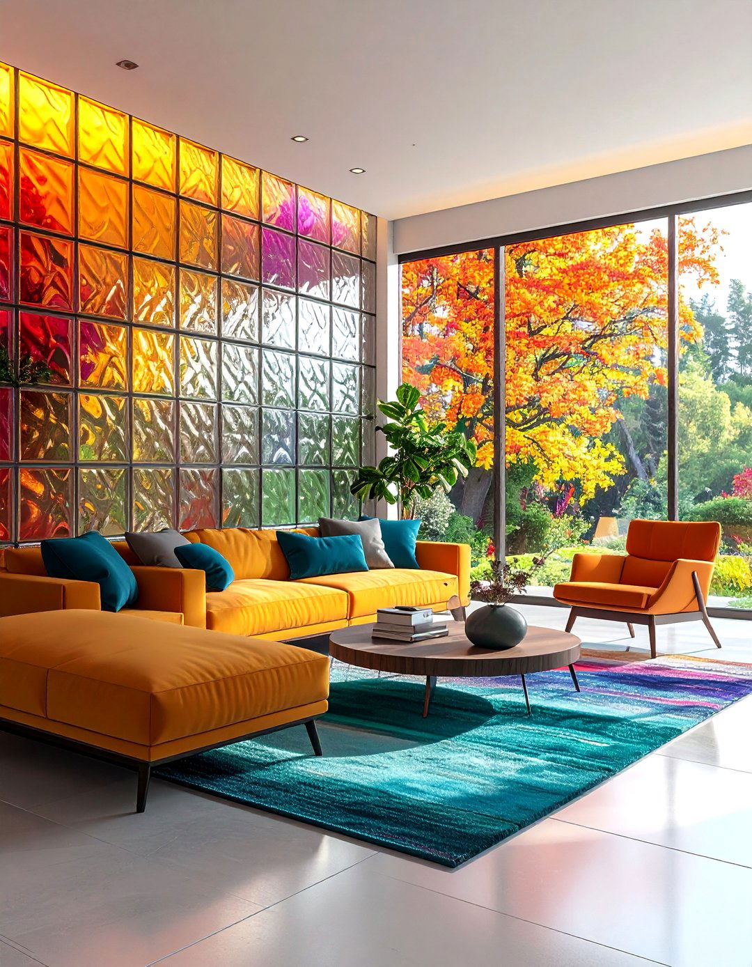 The Glass Block Wall Divider - 30 90s interior design ideas