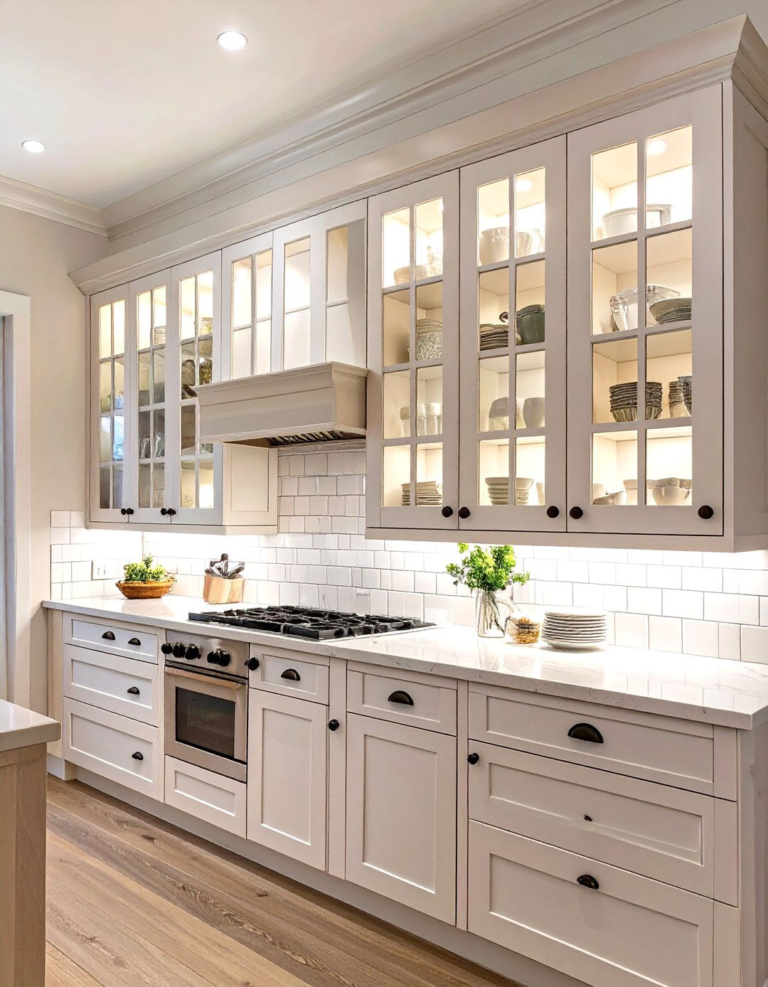 The Glass Front Cabinet Kitchen - 30 modern farmhouse kitchen ideas