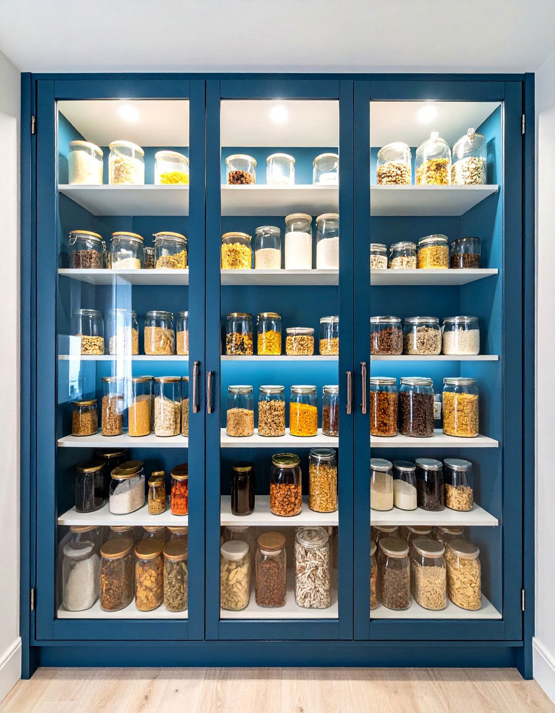 The Glass Front Pantry Display - 30 kitchen pantry organization ideas
