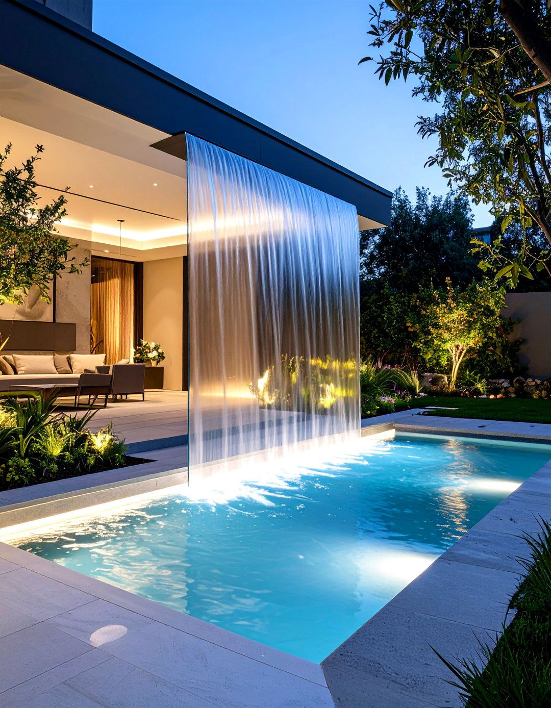 The Glass Panel Garden Fountain - 30 backyard garden fountain ideas