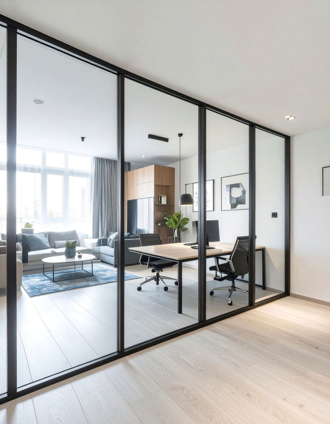 The Glass Partition Small Office - 30 modern small office interior design ideas
