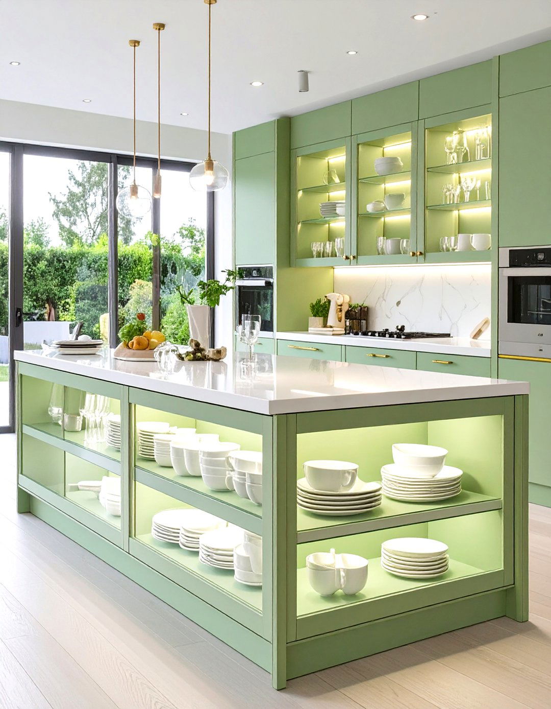 The Glass Sided Kitchen Island - 30 modern kitchen island ideas