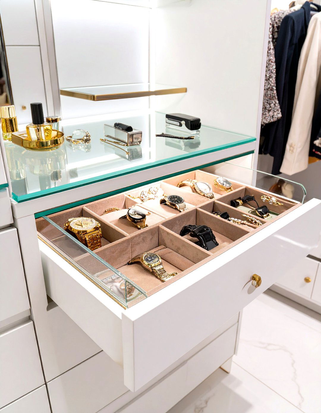 The Glass Top Display Closet Dresser - 30 closet dresser ideas