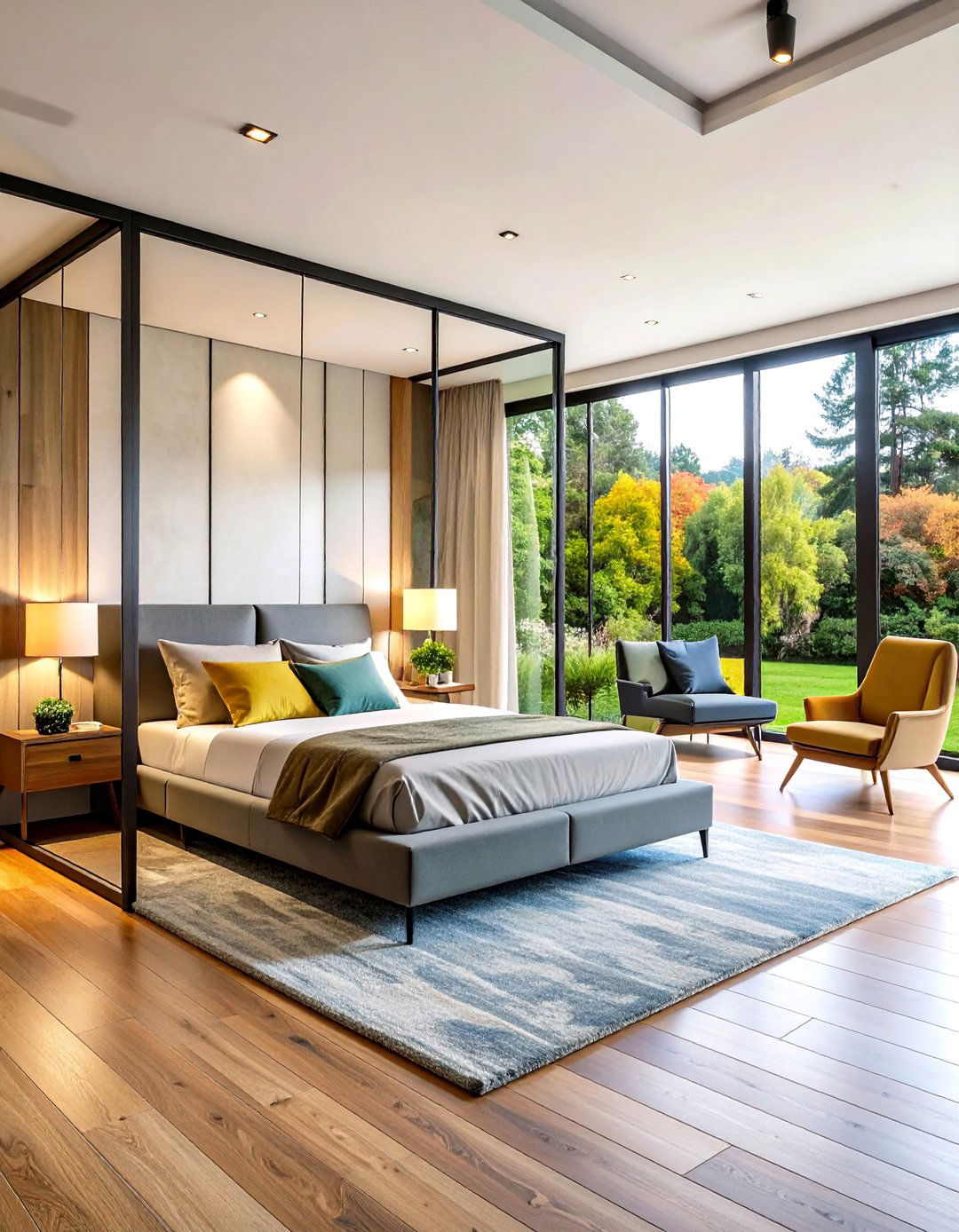 The Glass Wall Divider Studio - 30 living room bedroom ideas