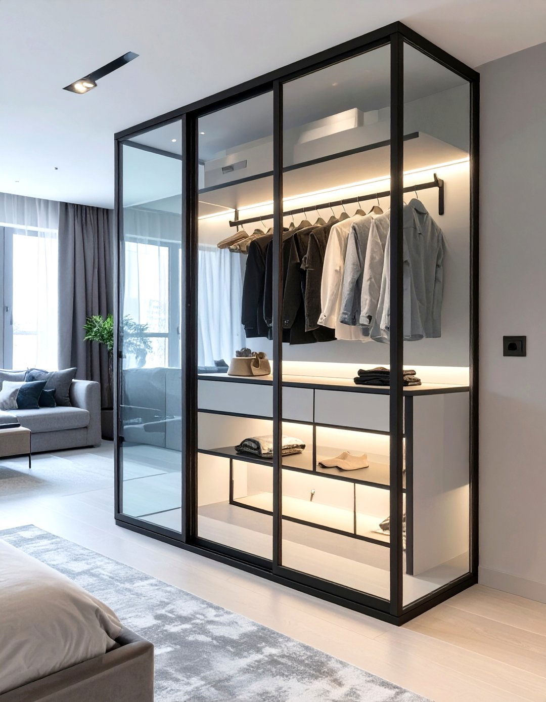 The Glass and Metal Enclosure - 30 open closet ideas