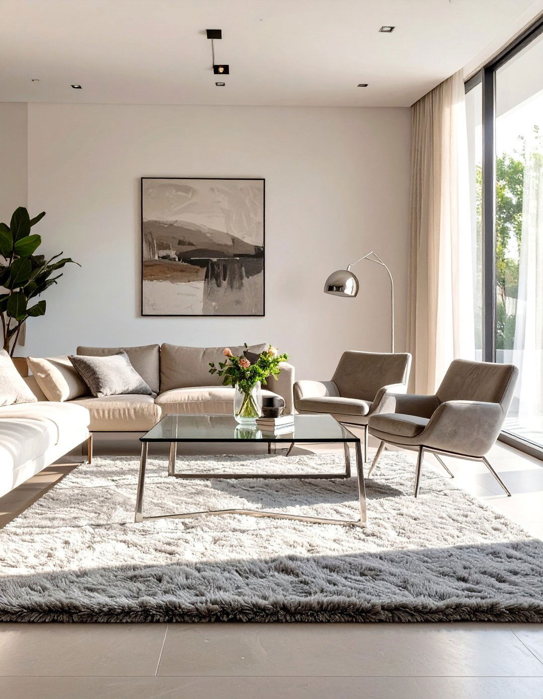 The Glass and Metal Minimalist Living Room - 30 ai minimalist living room ideas