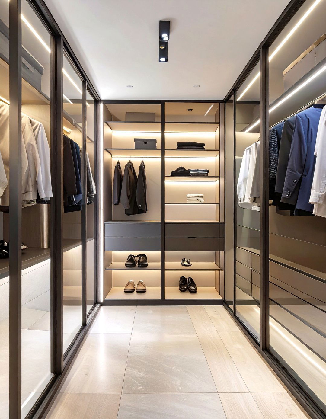 The Glass and Metal Modernist Closet - 30 closet by design cost ideas