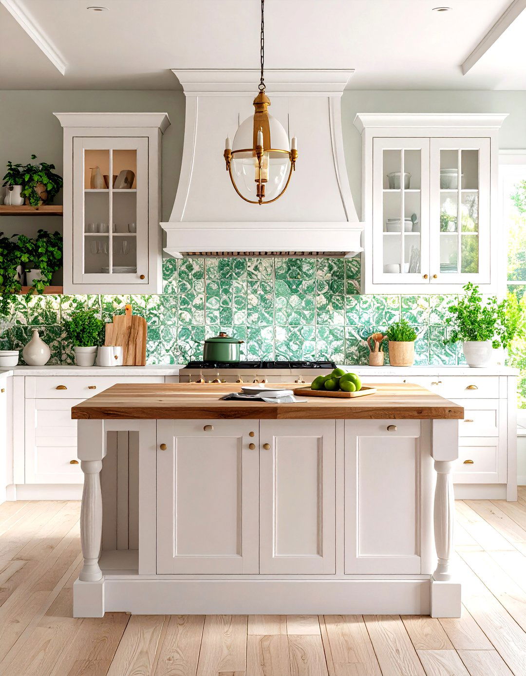 The Glazed Tile Backsplash Farmhouse Kitchen - 30 farmhouse kitchen design ideas