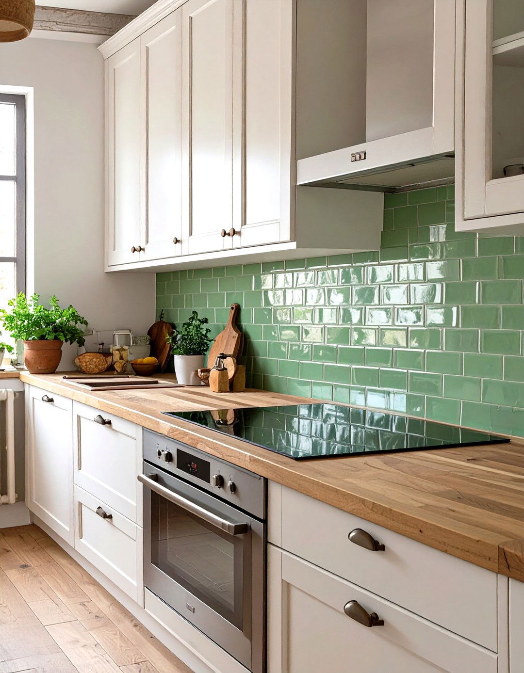 The Glazed Tile Backsplash Kitchen - 30 modern farmhouse kitchen ideas