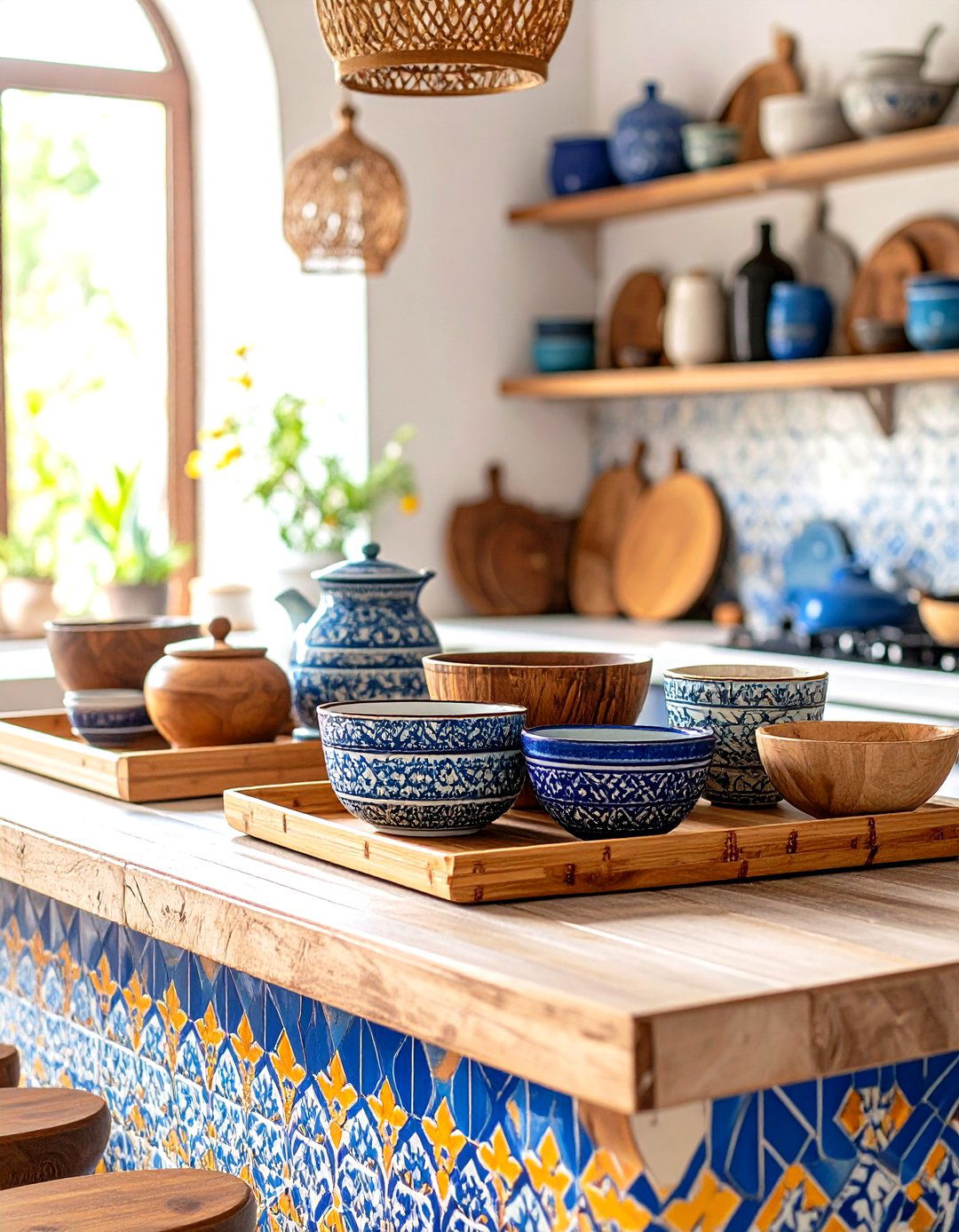 The Global Inspired Kitchen Island - 30 kitchen island decor ideas