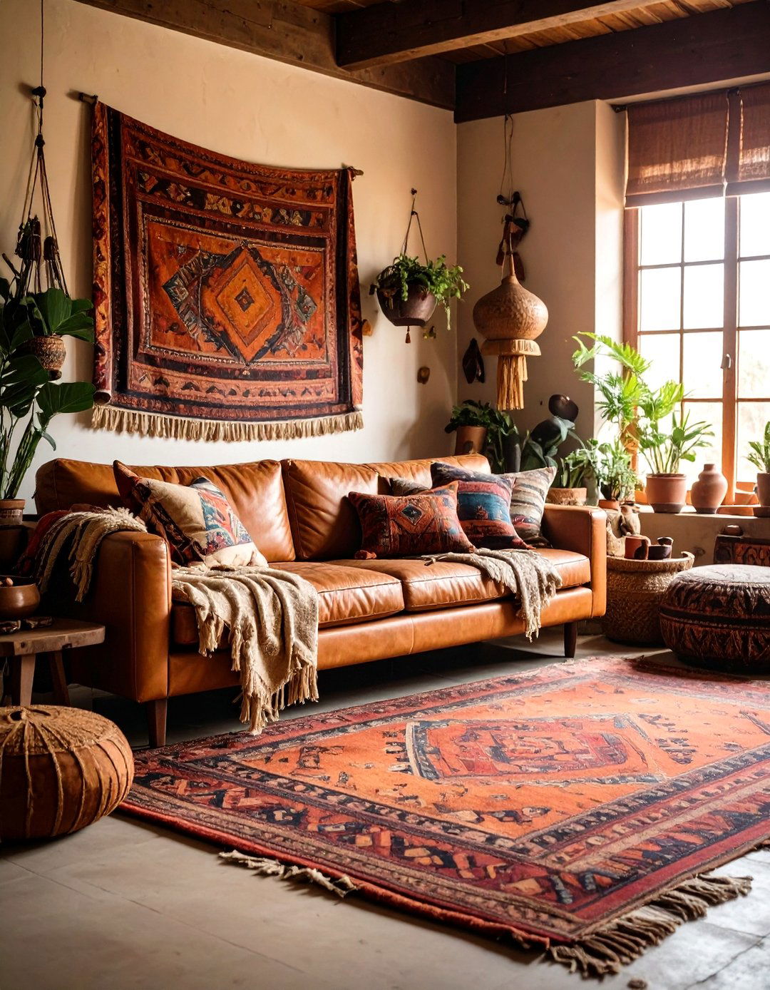 The Global Nomad Living Room - 30 leather couch living room ideas