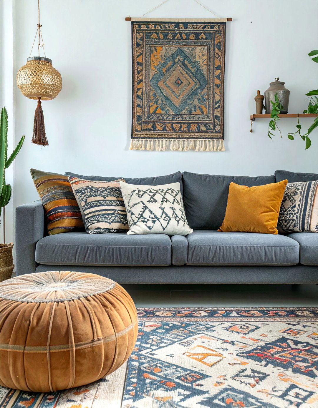 The Global Traveler Living Room - 30 dark gray couch living room ideas