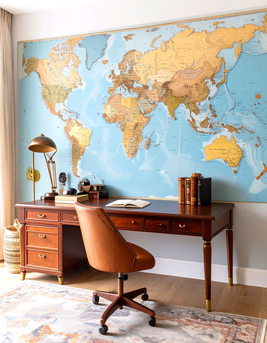 The Globetrotters Map Room Home Office - 30 mens home office ideas
