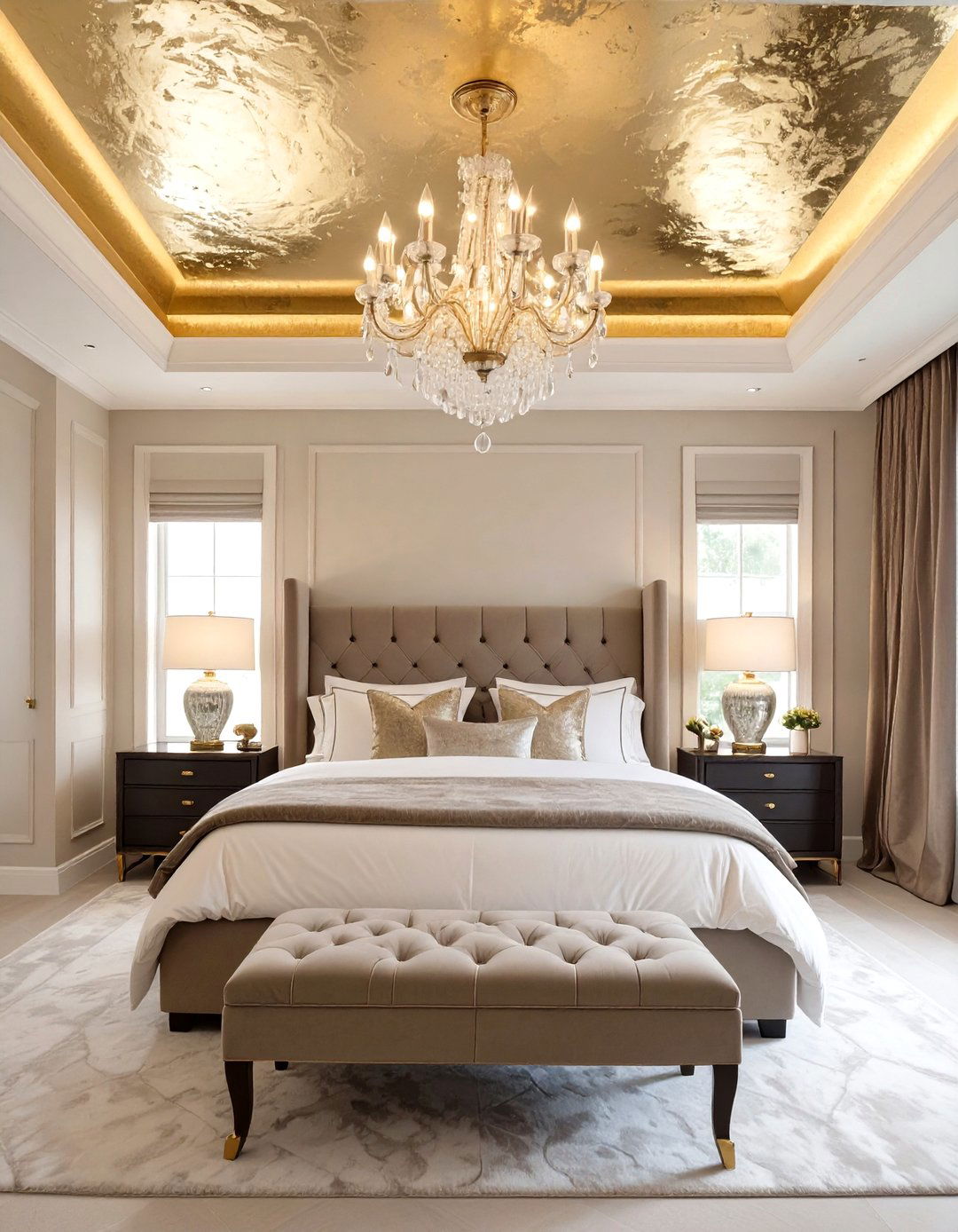 The Gold Leaf Glamour Bedroom Ceiling - 30 master bedroom tray ceiling ideas