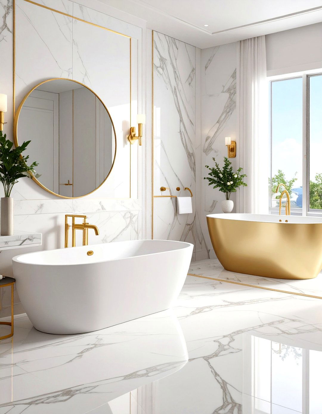 The Gold and Marble Bathroom - 30 elegant bathroom ideas